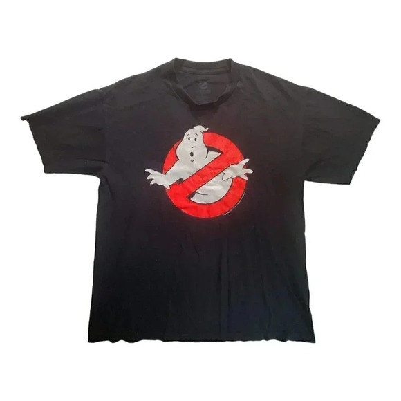 Ghostbusters T Shirt Mens Large Black Ghost Logo Movie Licensed Graphic Tee - Picture 1 of 9